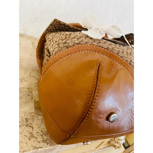 Coach SOHO Signature C Canvas Leather brown Shoulder bag HandBag F10929 - Picture 8 of 10